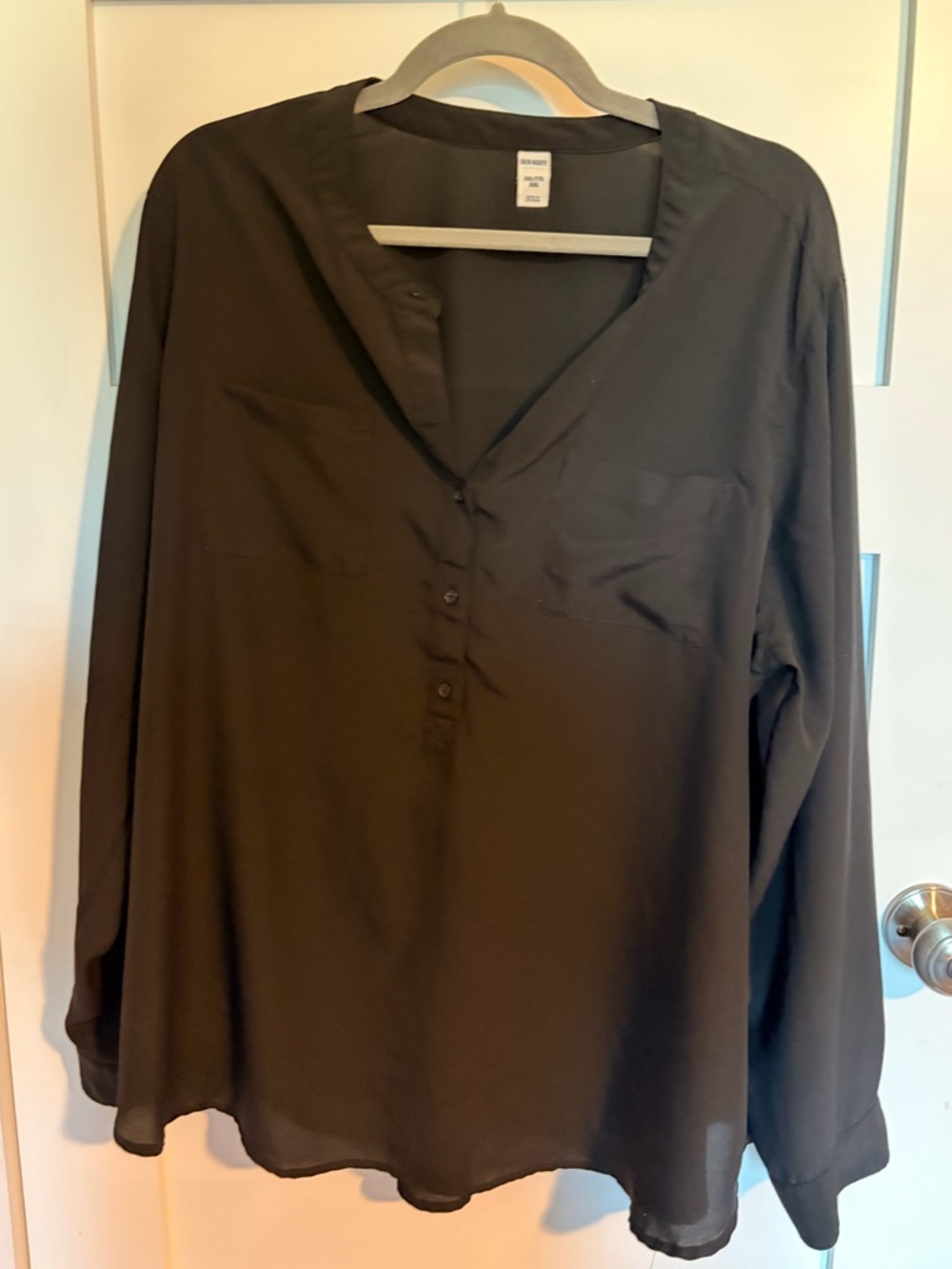 Old Navy Sheer Black Long Sleeve Tunic Blouse